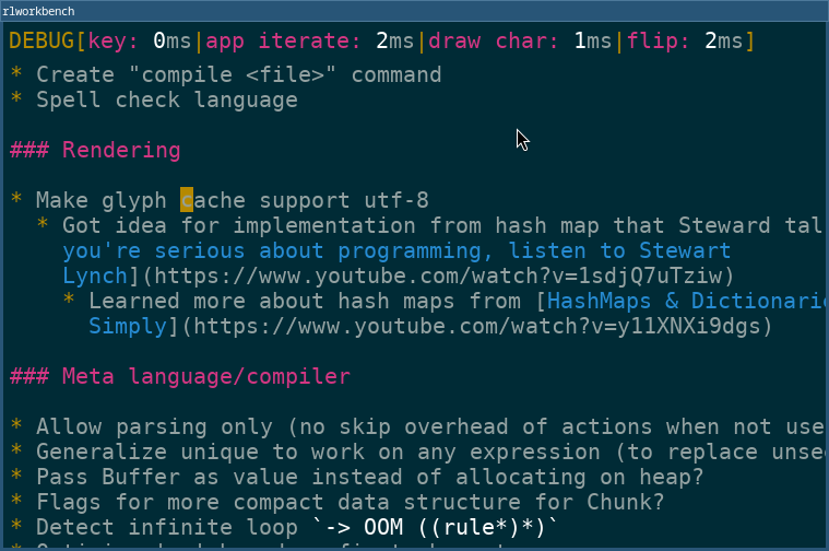 Screenshot of rlworkbench editing the README file.