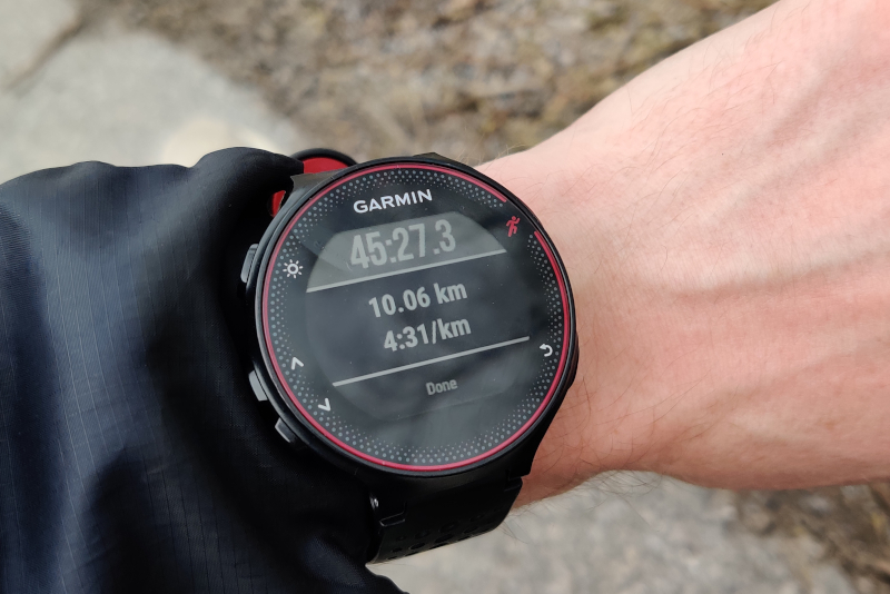 My clock after the race.