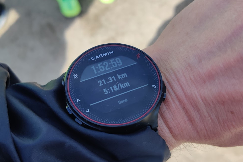 My clock after the race.