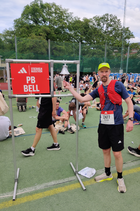Me ringing the PB bell after the race.